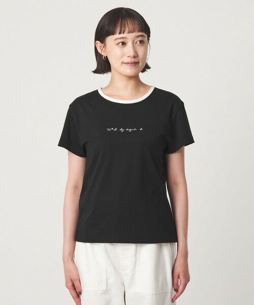 green label relaxing / グリーンレーベル リラクシング Tシャツ | ＜To b. by agnes b.コラボ＞ロゴ リンガー Tシャツ | 詳細5