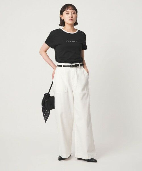 green label relaxing / グリーンレーベル リラクシング Tシャツ | ＜To b. by agnes b.コラボ＞ロゴ リンガー Tシャツ | 詳細4