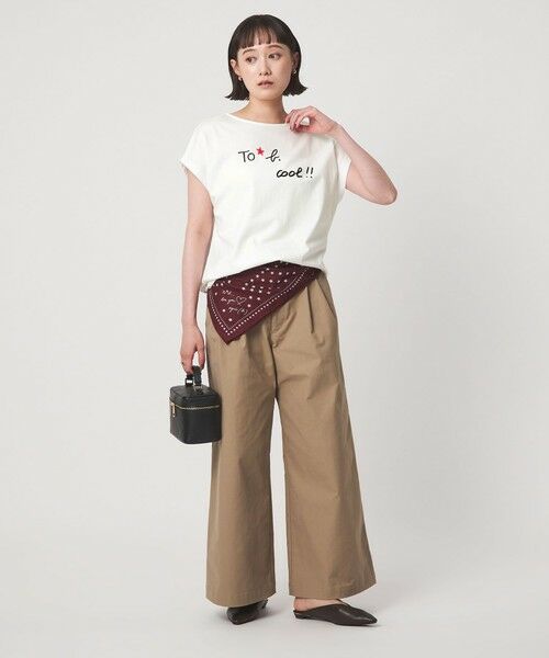 green label relaxing / グリーンレーベル リラクシング Tシャツ | ＜To b. by agnes b.コラボ＞ロゴ フレンチスリーブ Tシャツ | 詳細3