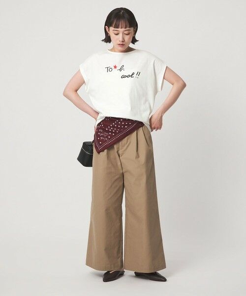 green label relaxing / グリーンレーベル リラクシング Tシャツ | ＜To b. by agnes b.コラボ＞ロゴ フレンチスリーブ Tシャツ | 詳細2