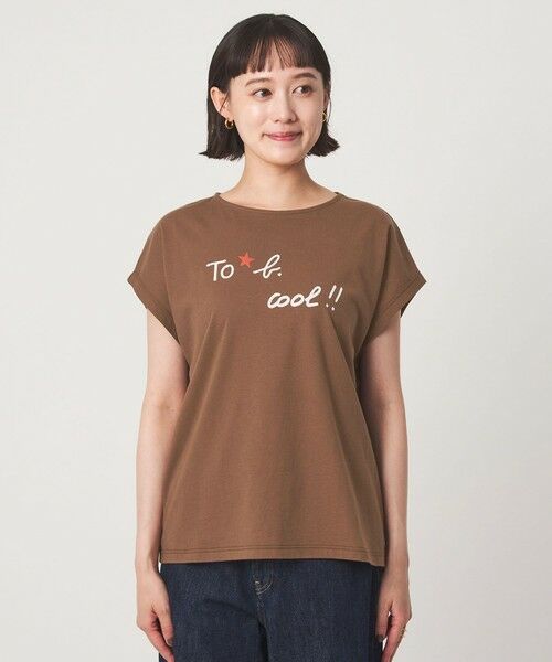 green label relaxing / グリーンレーベル リラクシング Tシャツ | ＜To b. by agnes b.コラボ＞ロゴ フレンチスリーブ Tシャツ | 詳細15