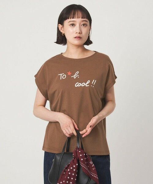 green label relaxing / グリーンレーベル リラクシング Tシャツ | ＜To b. by agnes b.コラボ＞ロゴ フレンチスリーブ Tシャツ | 詳細10