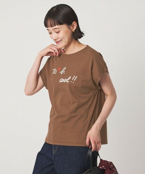 green label relaxing / グリーンレーベル リラクシング Tシャツ | ＜To b. by agnes b.コラボ＞ロゴ フレンチスリーブ Tシャツ | 詳細12