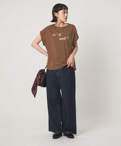 green label relaxing / グリーンレーベル リラクシング Tシャツ | ＜To b. by agnes b.コラボ＞ロゴ フレンチスリーブ Tシャツ | 詳細14
