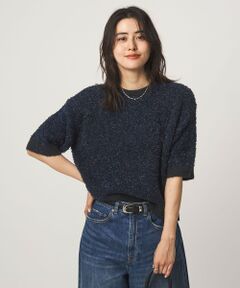 green label relaxing / グリーンレーベル リラクシング ニット・セーター | リボンヤーン ハーフスリーブ ニット プルオーバー