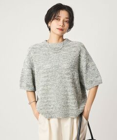 green label relaxing / グリーンレーベル リラクシング ニット・セーター | メタリック ハーフスリーブ プルオーバー ニット