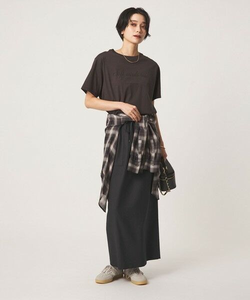 green label relaxing / グリーンレーベル リラクシング ロング・マキシ丈スカート | ［size SHORTあり］ツイードライク スカート マシンウォッシャブル 帯電防止 | 詳細12