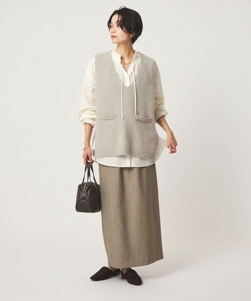 green label relaxing / グリーンレーベル リラクシング ロング・マキシ丈スカート | ［size SHORTあり］ツイードライク スカート マシンウォッシャブル 帯電防止 | 詳細17