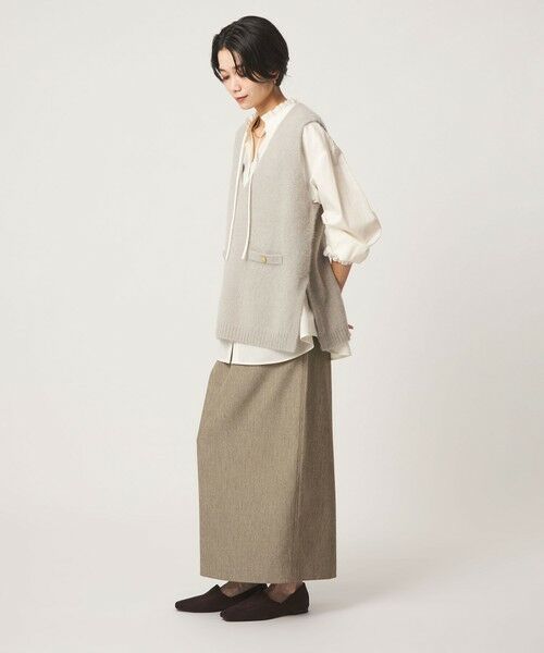 green label relaxing / グリーンレーベル リラクシング ロング・マキシ丈スカート | ［size SHORTあり］ツイードライク スカート マシンウォッシャブル 帯電防止 | 詳細18