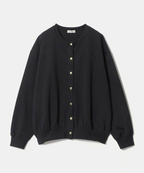 green label relaxing / グリーンレーベル リラクシング カーディガン・ボレロ | メタル調ボタン カーディガン（BLACK）