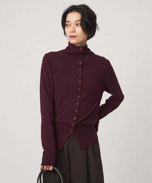 green label relaxing / グリーンレーベル リラクシング カーディガン・ボレロ | 【別注】＜PROTAGONISTA＞ボタン カーディガン（WINE）