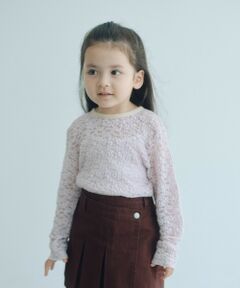 green label relaxing / グリーンレーベル リラクシング カットソー | フラワー ジャガード シアー トップス / キッズ 110cm-130cm