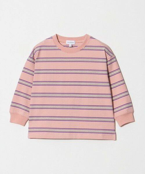 green label relaxing / グリーンレーベル リラクシング カットソー | フトピッチ ボーダー ロングスリーブ Tシャツ / キッズ 100cm-160cm | 詳細13