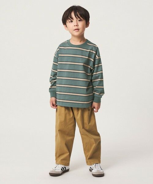 green label relaxing / グリーンレーベル リラクシング カットソー | フトピッチ ボーダー ロングスリーブ Tシャツ / キッズ 100cm-160cm | 詳細21