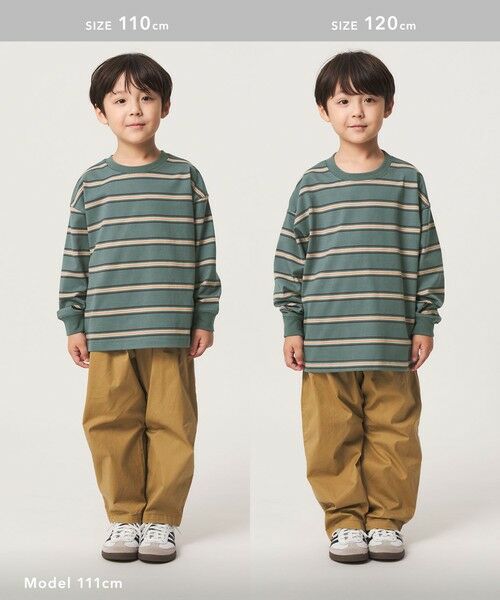 green label relaxing / グリーンレーベル リラクシング カットソー | フトピッチ ボーダー ロングスリーブ Tシャツ / キッズ 100cm-160cm | 詳細22