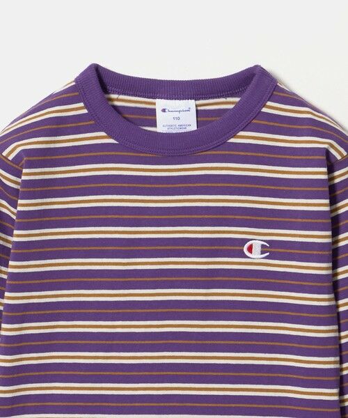 green label relaxing / グリーンレーベル リラクシング カットソー | ＜Champion＞ボーダー ロングスリーブ Tシャツ / キッズ 110cm-130cm | 詳細4