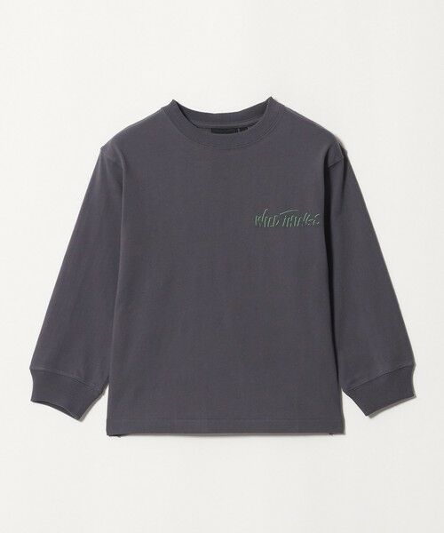 green label relaxing / グリーンレーベル リラクシング カットソー | 【別注】＜WILD THINGS＞プリント ロングスリーブ Tシャツ / キッズ 110cm-130cm（DK.GRAY）