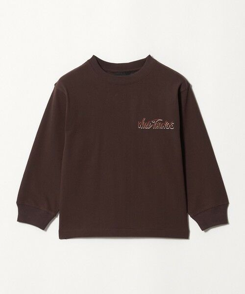 green label relaxing / グリーンレーベル リラクシング カットソー | 【別注】＜WILD THINGS＞プリント ロングスリーブ Tシャツ / キッズ 110cm-130cm（DK.BROWN）