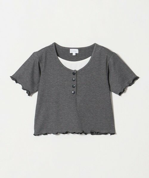 green label relaxing / グリーンレーベル リラクシング カットソー | テレコ ヘンリーネック Tシャツ / キッズ 110cm-130cm(DK.GRAY)
