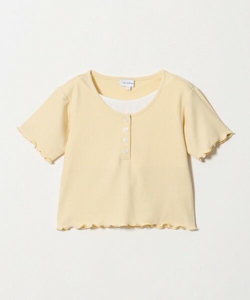 green label relaxing / グリーンレーベル リラクシング カットソー | テレコ ヘンリーネック Tシャツ / キッズ 110cm-130cm(YELLOW)