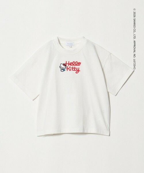 green label relaxing / グリーンレーベル リラクシング カットソー | 【別注】＜Sanrio＞モチーフ ショートスリーブ Tシャツ / キッズ 100cm-130cm（OFF WHITE）