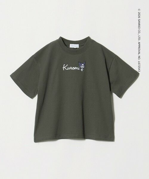 green label relaxing / グリーンレーベル リラクシング カットソー | 【別注】＜Sanrio＞モチーフ ショートスリーブ Tシャツ / キッズ 100cm-130cm（DK.GRAY）