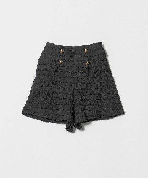 green label relaxing / グリーンレーベル リラクシング ショート・ハーフ・半端丈パンツ | カットジャガード キュロット パンツ / キッズ 120cm-160cm（BLACK）