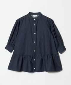 green label relaxing / グリーンレーベル リラクシング ロング・マキシ丈ワンピース | デニム スタンドカラー フリル ワンピース / キッズ 100cm-160cm