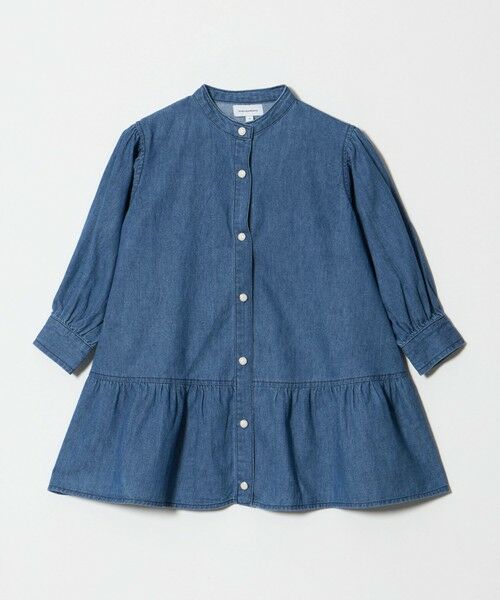 green label relaxing / グリーンレーベル リラクシング ロング・マキシ丈ワンピース | デニム スタンドカラー フリル ワンピース / キッズ 100cm-160cm | 詳細1