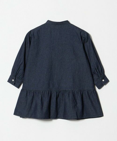 green label relaxing / グリーンレーベル リラクシング ロング・マキシ丈ワンピース | デニム スタンドカラー フリル ワンピース / キッズ 100cm-160cm | 詳細4