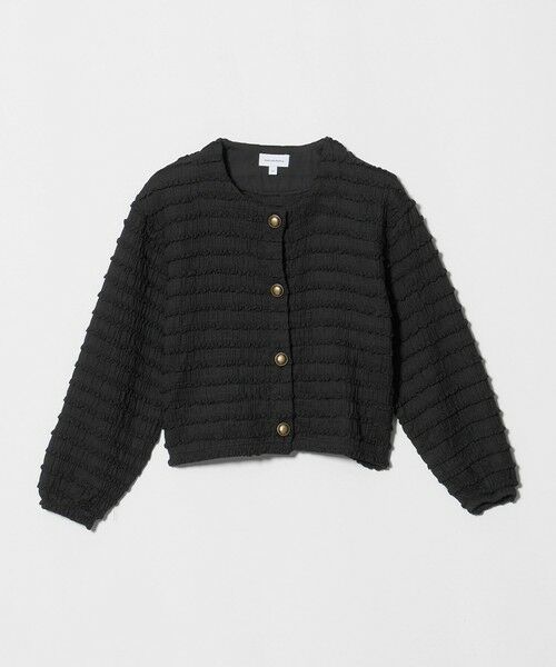 green label relaxing / グリーンレーベル リラクシング カーディガン・ボレロ | カットジャガード カーディガン / キッズ 120cm-160cm(BLACK)