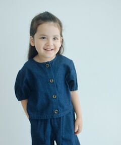 green label relaxing / グリーンレーベル リラクシング カーディガン・ボレロ | デニム 5分袖 シャツハオリ / キッズ 100cm-160cm
