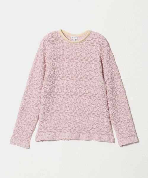 green label relaxing / グリーンレーベル リラクシング カットソー | フラワー ジャガード シアー トップス / キッズ 140cm-160cm（LT.PINK）