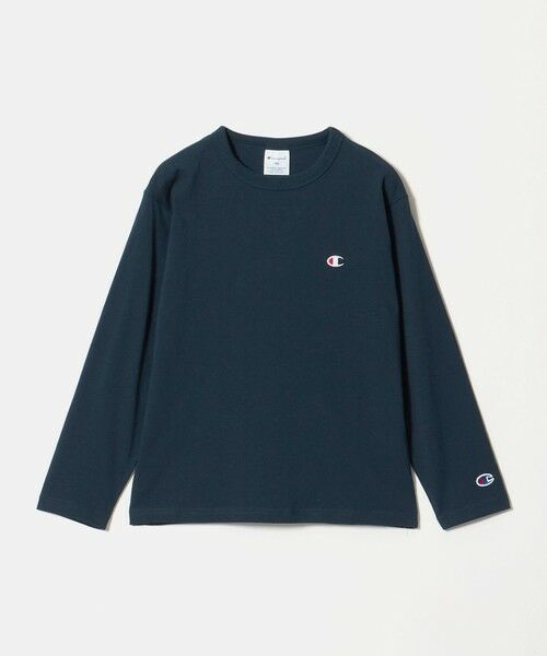 green label relaxing / グリーンレーベル リラクシング カットソー | 【WEB限定】＜Champion＞ワンポイント ロングスリーブ Tシャツ / キッズ 140cm-160cm（NAVY）