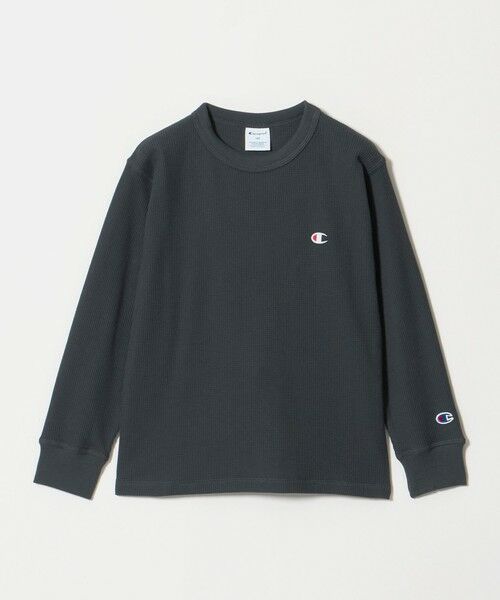 green label relaxing / グリーンレーベル リラクシング カットソー | 【WEB限定】＜Champion＞ワッフル ロングスリーブ Tシャツ / キッズ 140cm-160cm（BLACK）