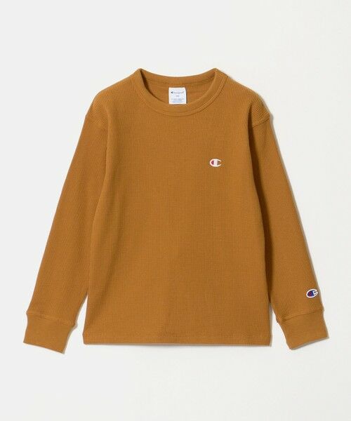 green label relaxing / グリーンレーベル リラクシング カットソー | 【WEB限定】＜Champion＞ワッフル ロングスリーブ Tシャツ / キッズ 140cm-160cm（MD.BROWN）