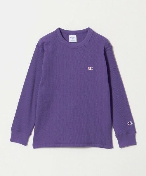 green label relaxing / グリーンレーベル リラクシング カットソー | 【WEB限定】＜Champion＞ワッフル ロングスリーブ Tシャツ / キッズ 140cm-160cm（PURPLE）