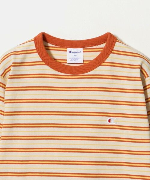 green label relaxing / グリーンレーベル リラクシング カットソー | ＜Champion＞ボーダー ロングスリーブ Tシャツ / キッズ 140cm-160cm | 詳細1