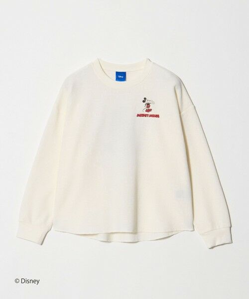 green label relaxing / グリーンレーベル リラクシング カットソー | 【別注】＜URBAMENT＞ミッキーマウス ロングスリーブ Tシャツ / キッズ 140cm-150cm（OFF WHITE）