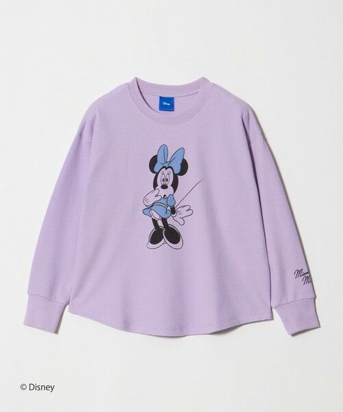 green label relaxing / グリーンレーベル リラクシング カットソー | 【別注】＜URBAMENT＞ミニーマウス ロングスリーブ Tシャツ / キッズ 140cm-150cm（LILAC）