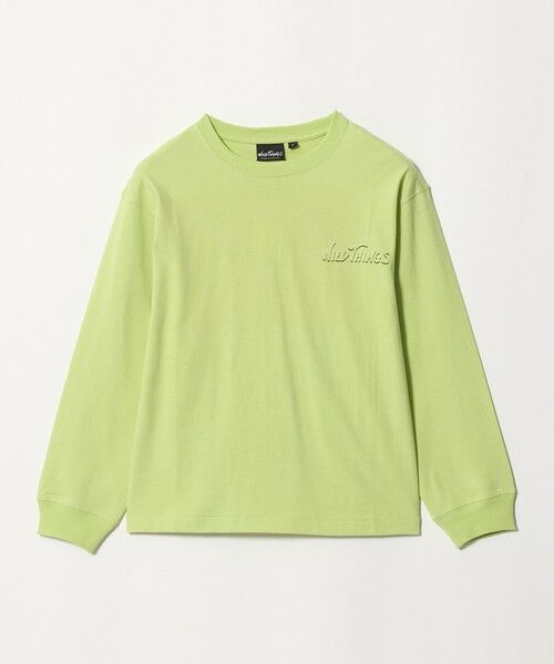 green label relaxing / グリーンレーベル リラクシング カットソー | 【別注】＜WILD THINGS＞プリント ロングスリーブ Tシャツ / キッズ 140cm-160cm（LIME）