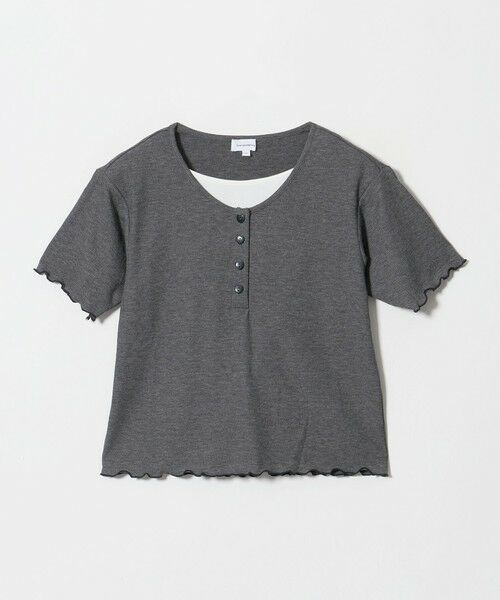 green label relaxing / グリーンレーベル リラクシング カットソー | テレコ ヘンリーネック Tシャツ / キッズ 140cm-160cm(DK.GRAY)