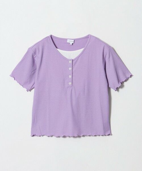 green label relaxing / グリーンレーベル リラクシング カットソー | テレコ ヘンリーネック Tシャツ / キッズ 140cm-160cm(LILAC)