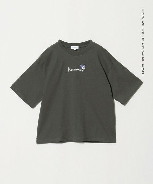 green label relaxing / グリーンレーベル リラクシング カットソー | 【別注】＜Sanrio＞モチーフ ショートスリーブ Tシャツ / キッズ 140cm-150cm（DK.GRAY）