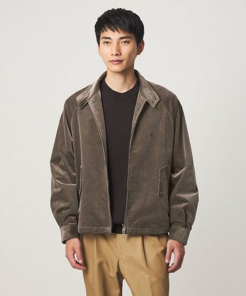 green label relaxing / グリーンレーベル リラクシング ブルゾン | 【別注】＜BARACUTA＞GLR ベロア コーデュロイ G4 ドライバーズジャケット ブルゾン（DK.GRAY）