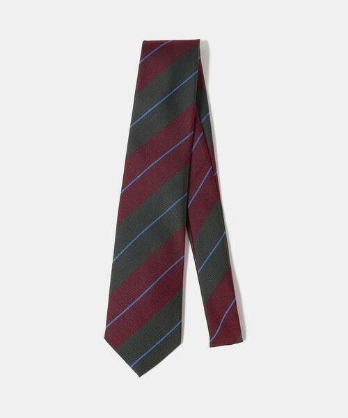 green label relaxing / グリーンレーベル リラクシング ネクタイ | GLR JAPAN VINTAGE 8.0cm ストライプ3 ネクタイ（WINE）