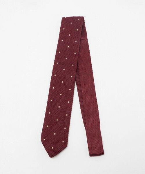 green label relaxing / グリーンレーベル リラクシング ネクタイ | GLR ポリエステル ウォッシャブル ニット ドット ネクタイ ニットタイ（WINE）