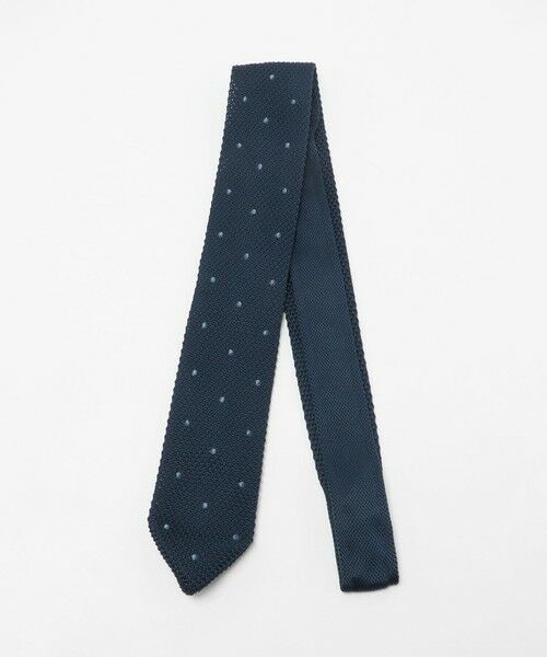 green label relaxing / グリーンレーベル リラクシング ネクタイ | GLR ポリエステル ウォッシャブル ニット ドット ネクタイ ニットタイ（NAVY）