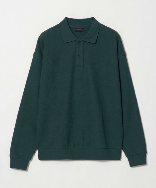 green label relaxing / グリーンレーベル リラクシング ポロシャツ | ワッフル 長袖 ポロシャツ（TURQUOISE）