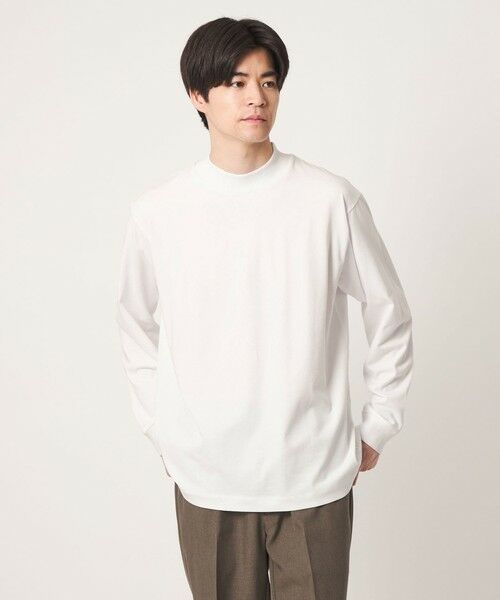 green label relaxing / グリーンレーベル リラクシング カットソー | ロングファイバー クリア モックネック 長袖 Tシャツ カットソー | 詳細2